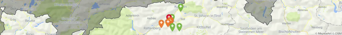 Map view for Pharmacies emergency services nearby Angath (Kufstein, Tirol)